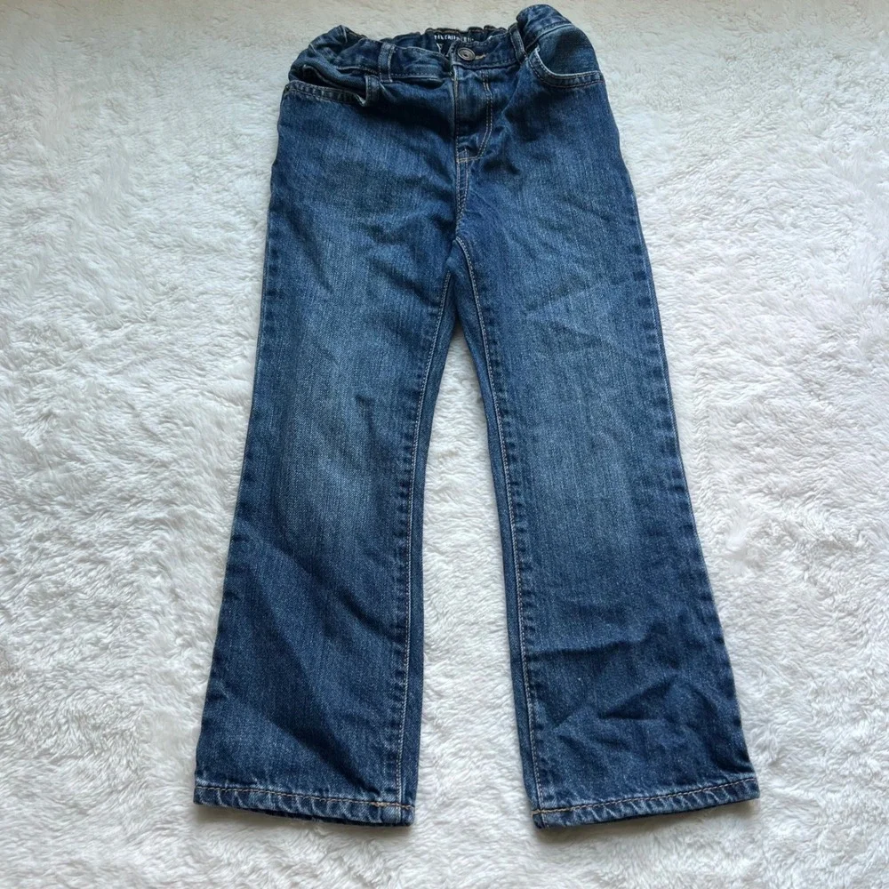 The Childrens Place Boys Blue Bootcut Jeans Medium Wash Size 5T Adjustable Waist
